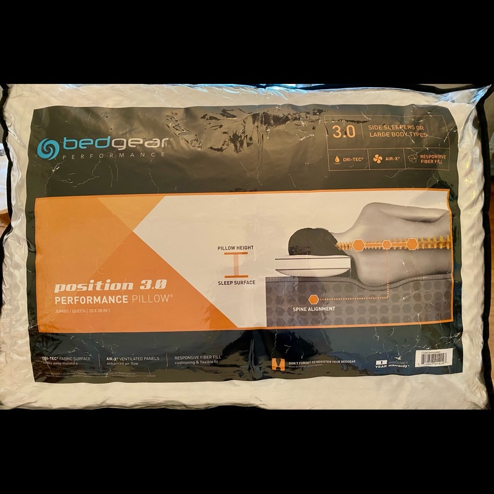 Bedgear performance side sleeper pillow